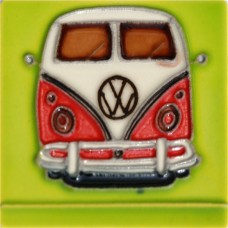 3"X3" MAGNET Red Volkswagen Van