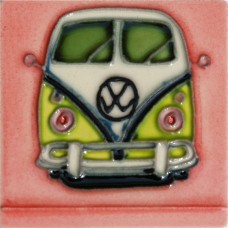 3"X3" MAGNET Green Volkswagen Van