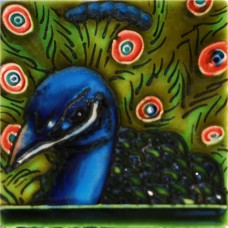 3"X3" MAGNET Dark Blue Peacock