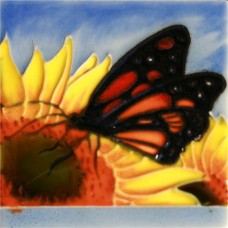 3"X3" MAGNET Monarch Butterfly on Sunflower