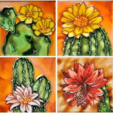 4" X 4" Set of 4 - Cactus 