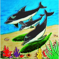 8"X 8 " Three Dolphins 