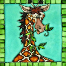 8"x 8" Giraffee with Mosaic Border 