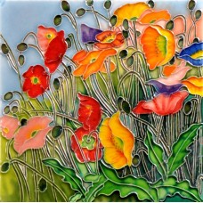 8"x8" Multi- Colored Poppies