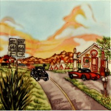 8"x 8" Highway 66 Gas Station 