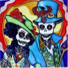 8"x8" Dia de Los Muertos - Day of the Dead Couple