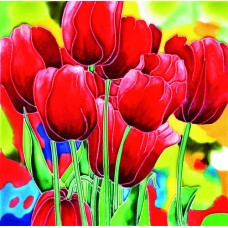 8"x8" Red Tulips