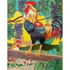 11"x14" Chicken eat grapes