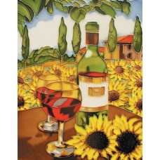 8"x12" Wine with Sunflower