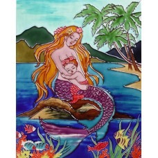 11"x14" Mermaid with baby mermaid