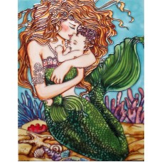 11"x14" Precious One - Mother & Baby Mermaids