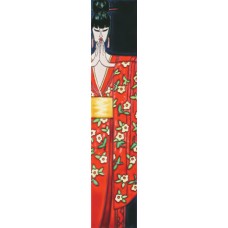  3" X 16" Japanese Lady in Red Kimono