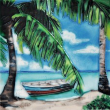 6"x6" Boat by Palm Tree