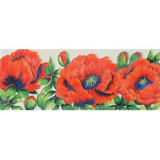  6" X 16" Red Poppies