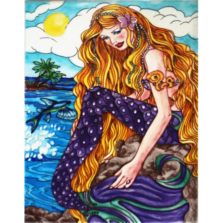 11"x14" Mermaid With Flying Fish