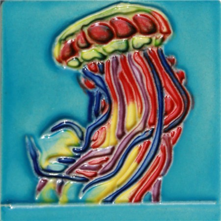   3"X3" MAGNET Purple & Yellow Jellyfishes 