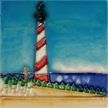 3"X3" MAGNET Red & White Lighthouse