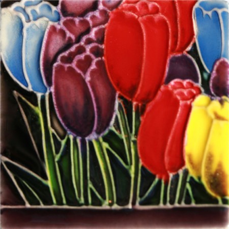 3"X3" MAGNET Colorful Poppies Field