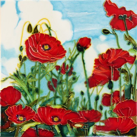 8"x8" Yellow & Red Poppies