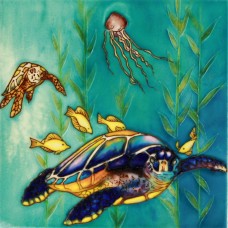 8"x8" Sea Turtles With Jellyfish