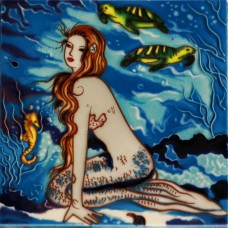 8"x8" Mermaid With Sea Turtle