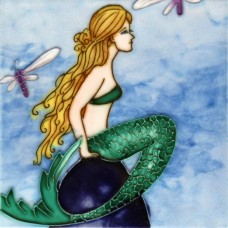 6"x6" Mermaid With Dragonflies