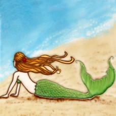 6"x6" Mermaid Laying on Sand