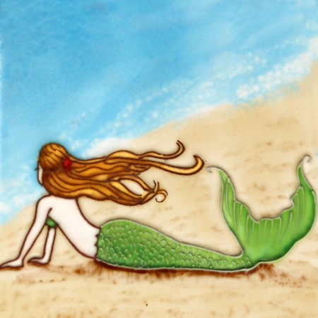 6"x6" Mermaid Sitting on Sand