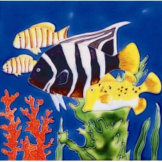 8"x 8" Stripe Fish Coral 