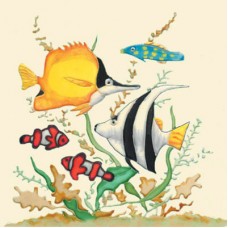 8"x8" Yellow & White Fishes