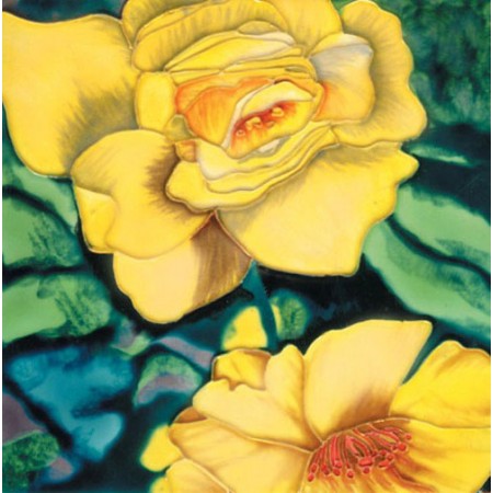8"x8" Yellow hibiscuses