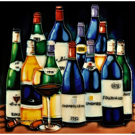 8"x8" 3 Wine Bottles with Tag