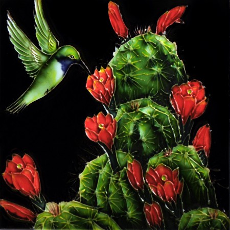 8"x8" Cactus Dance Hummingbirds