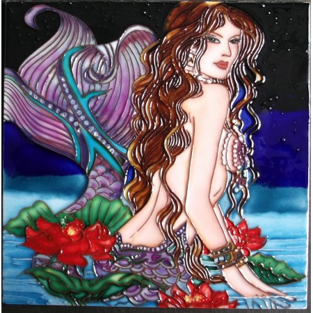 8"x8" Orchids and Pearls Mermaid