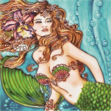 8"x8" Orchids and Pearls Mermaid