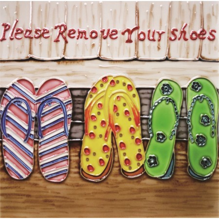 8"x8" Hanging Shoes - Please Remove Your Shoes 