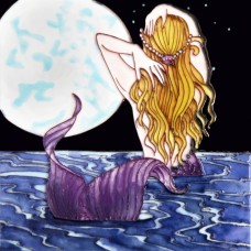 8"x8" Mermaid Moon
