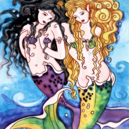 8"x8" Singing Mermaid by the Shore 
