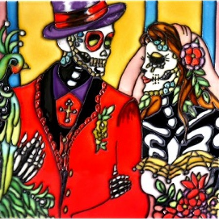 8"x8" Dia de Los Muertos - Day of the Dead Couple