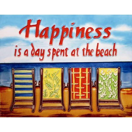 8"x12" Happiness is day spent at the beach