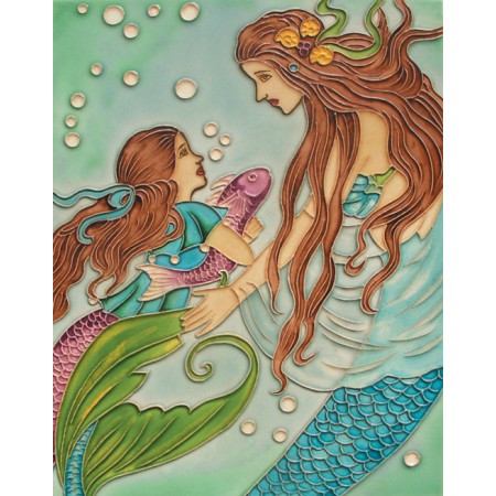 11"x14" Mermaid with baby mermaid