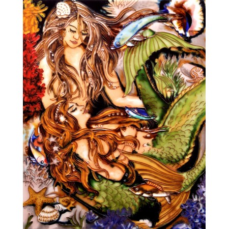 11"x14" Precious One - Mother & Baby Mermaids