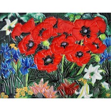 11"x14" Deeo Red Poppies 