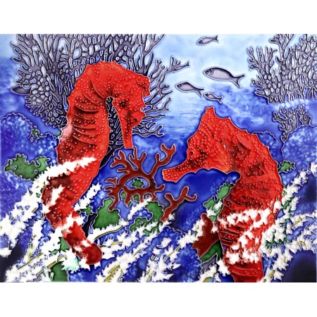8"x12" Red Seahorses