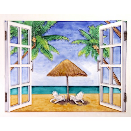 11"x14" Window View - Palm Tree Paradise