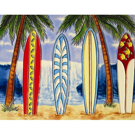 11"x14" 4 surfboards with ocean view