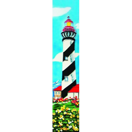  3" X 16"  white and red light house