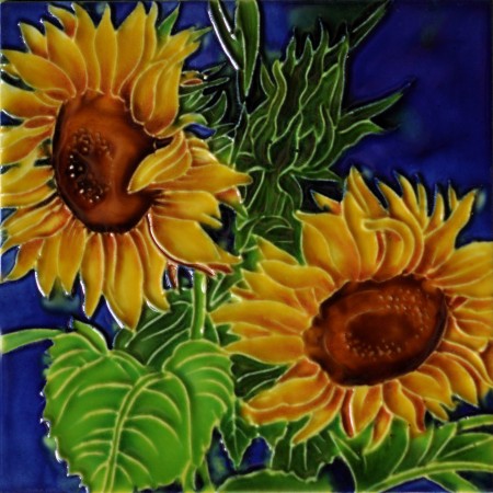 6"x6" 2 Sunflowers 