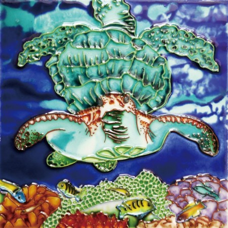 6"x6" Turtle & Fishes 