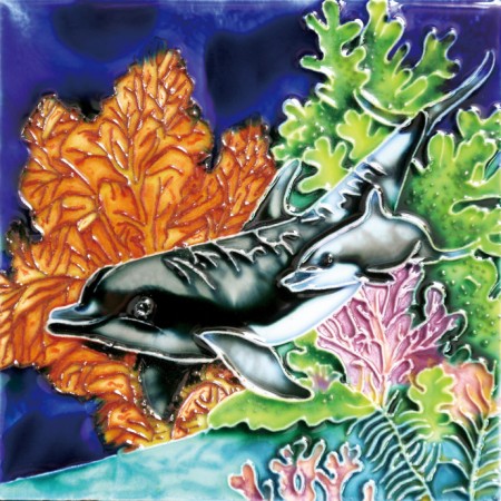6"x6" Dolphin Under The Sea 